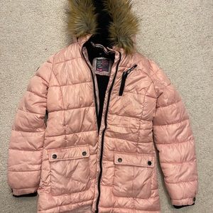 Pink Girls Original Justice Puffer Coast size 12